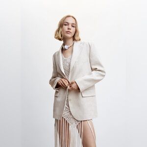 NWT Mango Linen Oversized Blazer